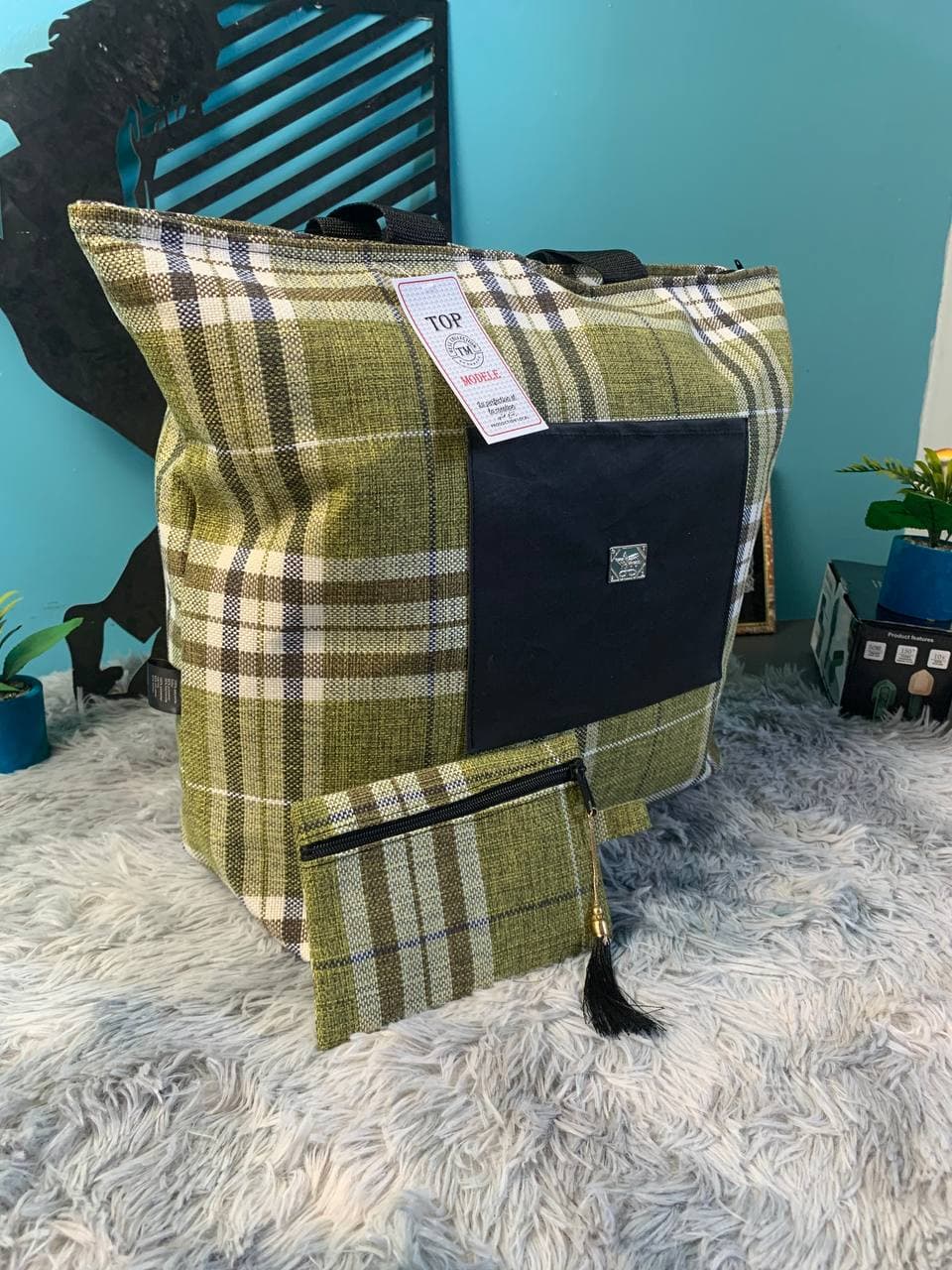 Sac à main burberry Grande capacité avec un  portefeuille pour femme - Sac à dos et Mode - صورة 8