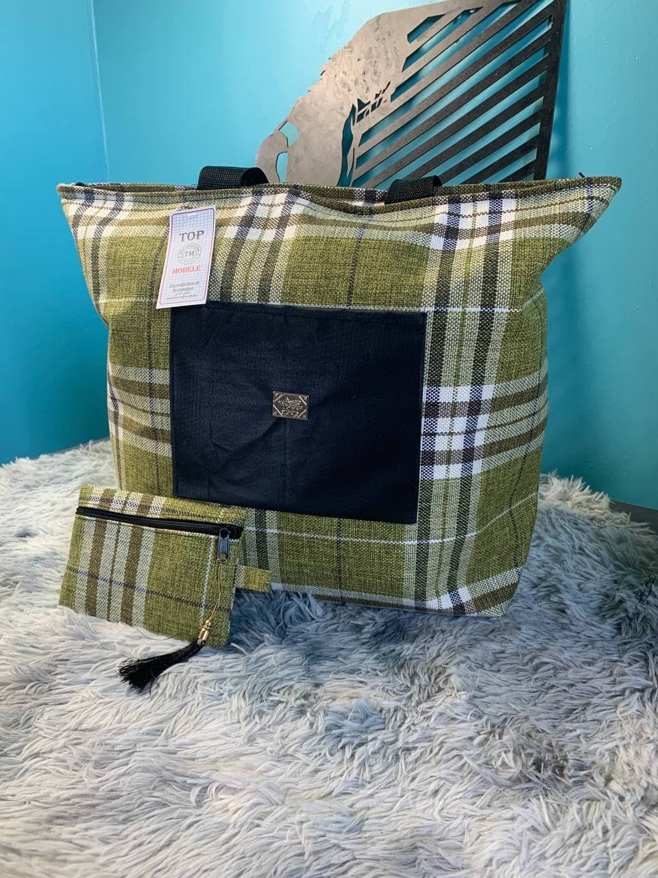 Sac à main burberry Grande capacité avec un  portefeuille pour femme - Sac à dos et Mode - صورة 9