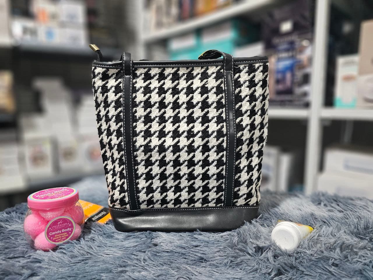 Sacs à bandoulière pied-de-poule Vintage pour femmes grande capacité - Sac à dos et Mode - صورة حقيقية 7
