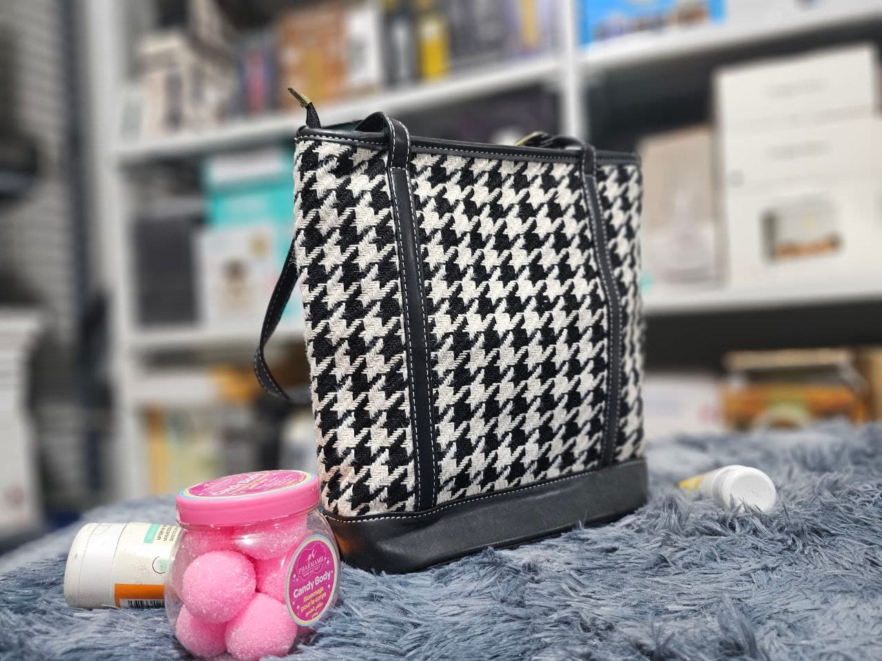 Sacs à bandoulière pied-de-poule Vintage pour femmes grande capacité - Sac à dos et Mode - صورة حقيقية 10