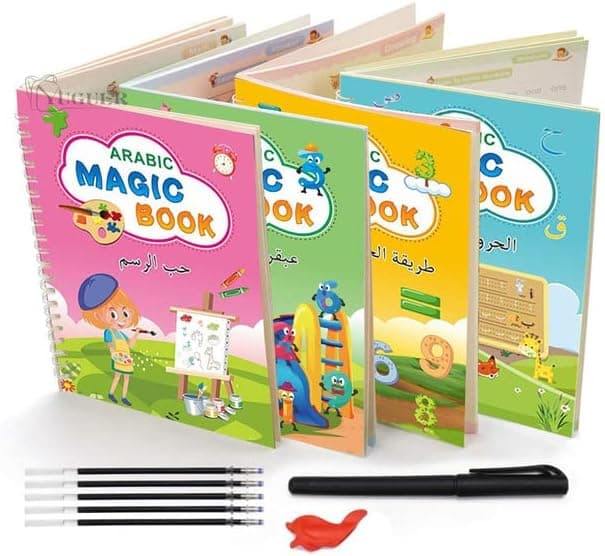 طقم 4 كتب لتعليم الأطفال , كتابة الحروف , الأرقام , العمليات الحسابية , الرسم MAGIC BOOK - Maternité - صورة 1