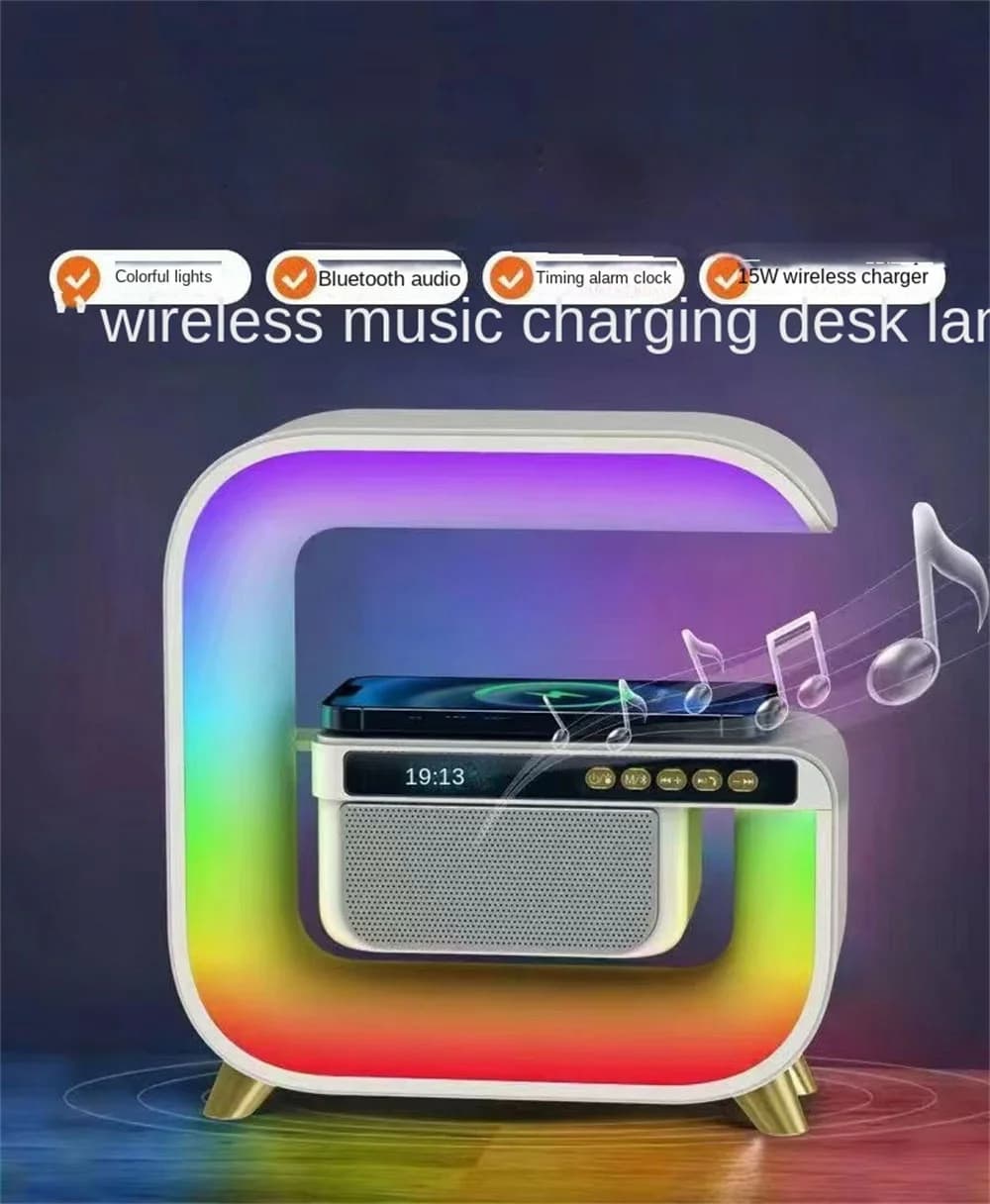 Réveil intelligente RGB type Big G Wireless Charger / Speaker Bluetooth 5.0 - منبه ذكي و شاحن لاسلكي ومكبر صوت بلوتوث XM-G3 - Électronique - صورة 4