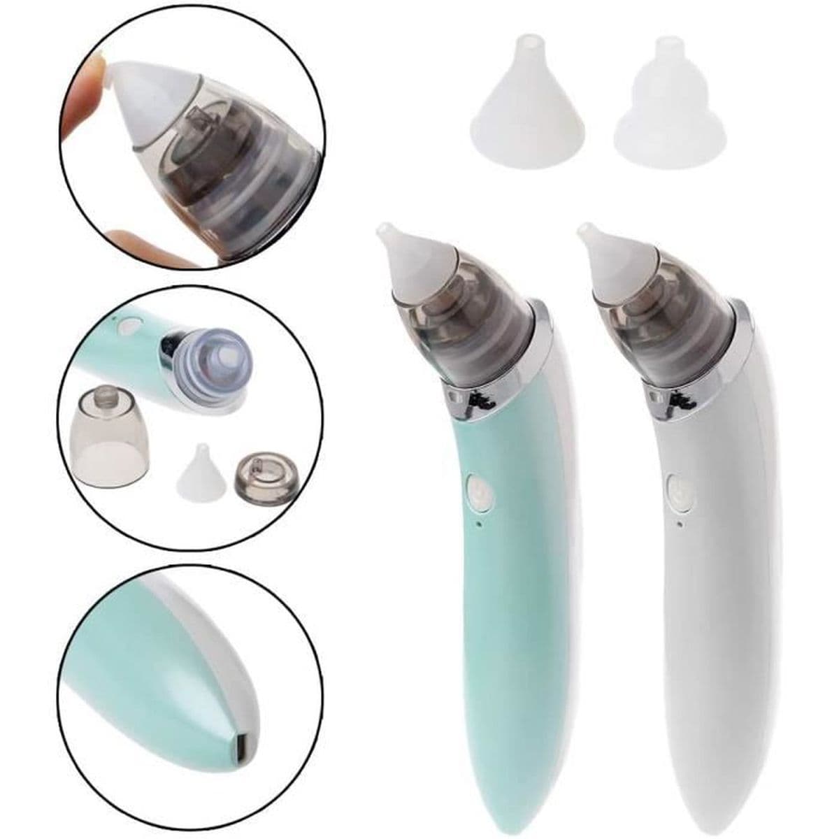 Mouche Nez, Aspirateur nasal électrique pour bébé 2 Tailles D'embouts - شفاطة الأنف الكهربائية للطفل - Maternité - صورة 3