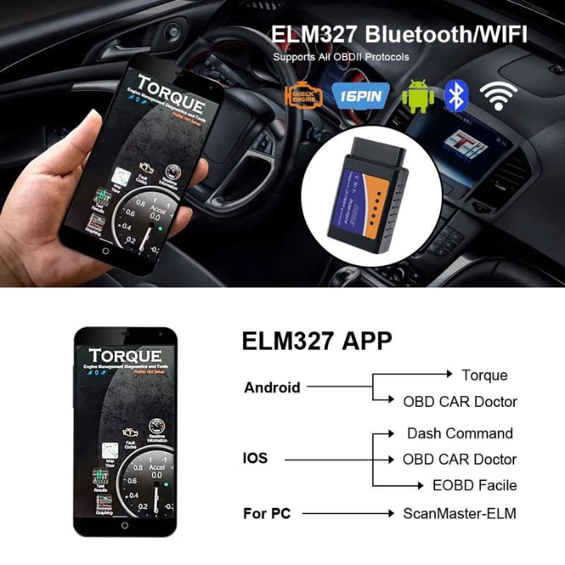 Outils de Diagnostic de Voiture, Scanner V1.5 OBD2, SAE J1850, Bluetooth/wifi, pour Android /ISO 9141 Vgate Icar2, Lecteur de Code - Accessoires Auto/Moto - صورة 7