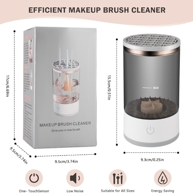 Machine de nettoyage de pinceaux maquillage électrique portable 3en1 - منظف ​​ومجفف فرش المكياج الأوتوماتيكي - Soins et Beauté - صورة 4
