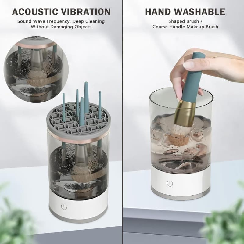 Machine de nettoyage de pinceaux maquillage électrique portable 3en1 - منظف ​​ومجفف فرش المكياج الأوتوماتيكي - Soins et Beauté - صورة 5
