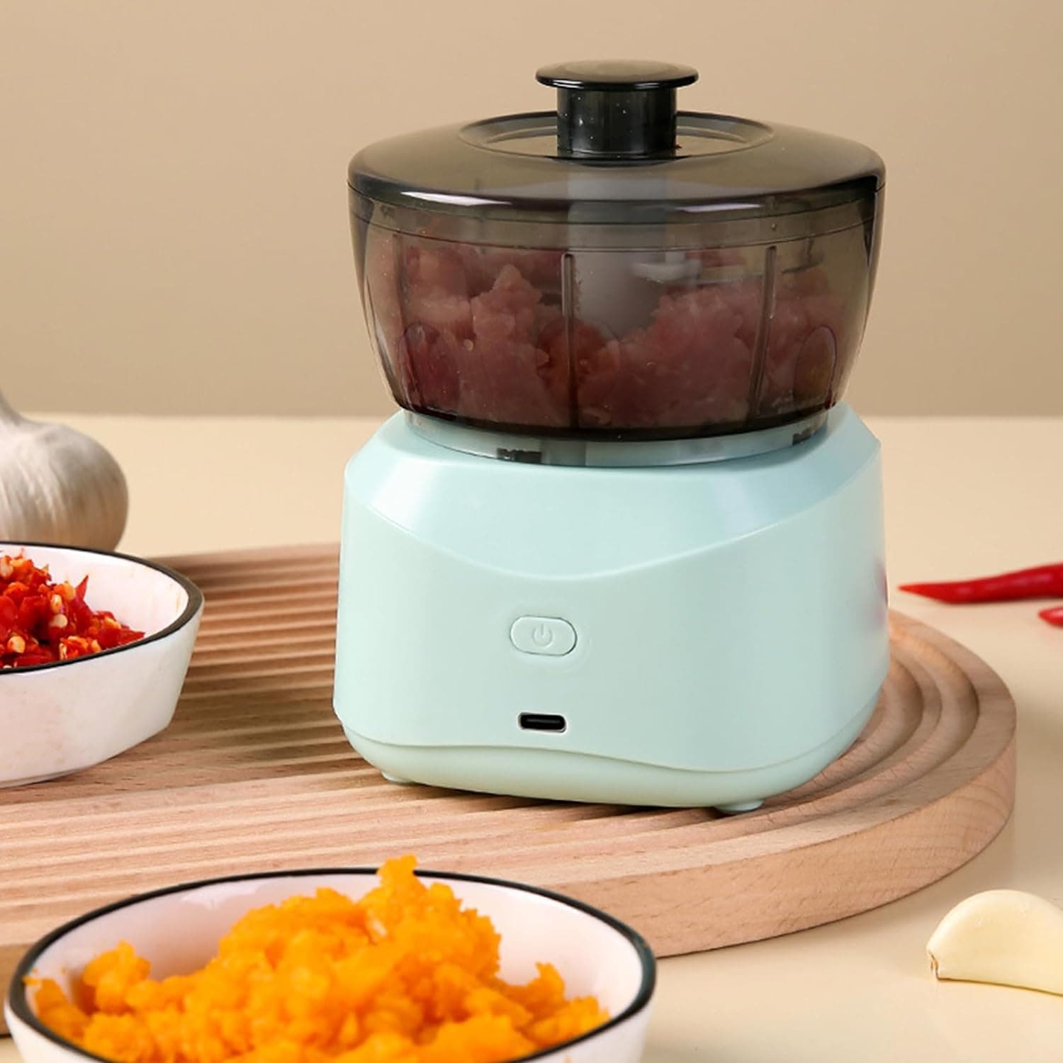 Mini Hachoir électrique Portable Rechargeable multifonction 350 ML - Cuisine - صورة 2