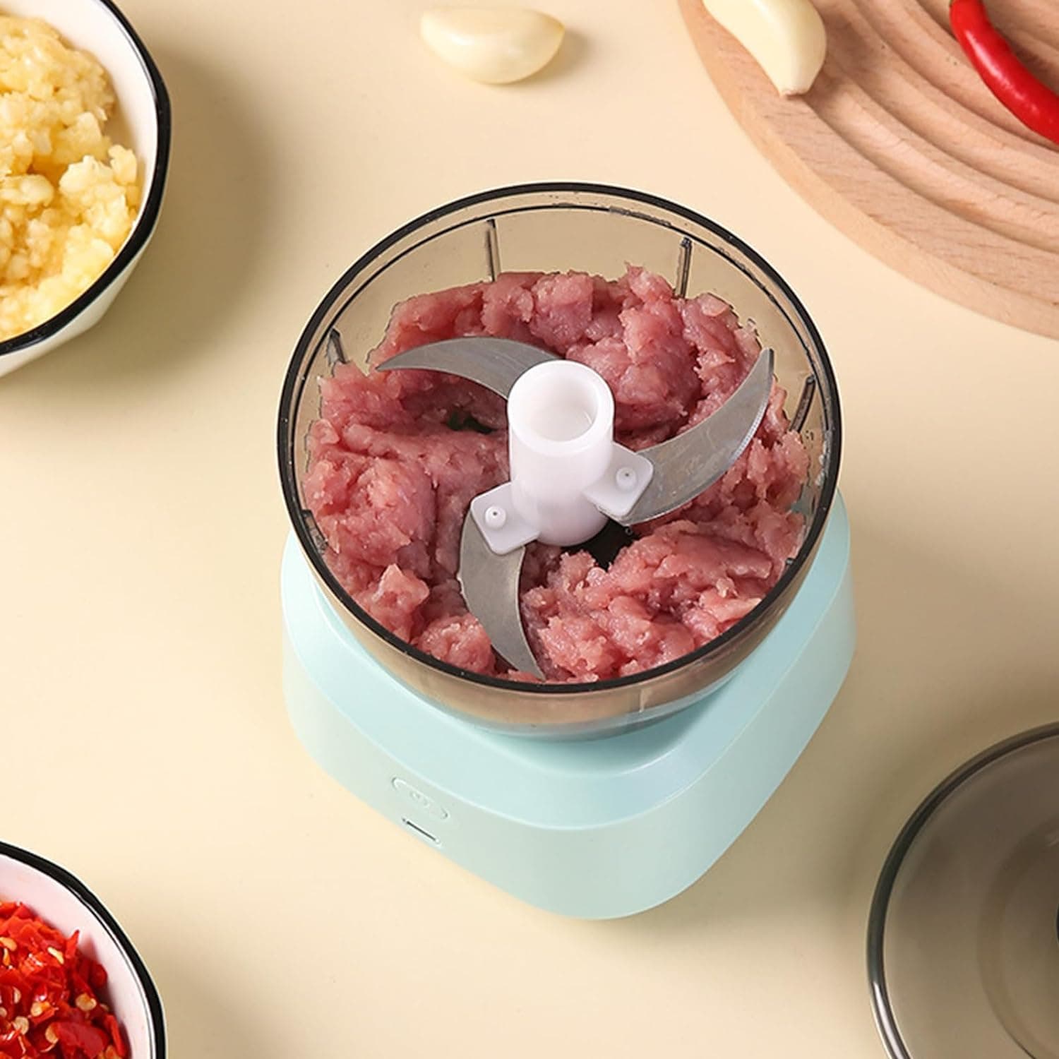 Mini Hachoir électrique Portable Rechargeable multifonction 350 ML - Cuisine - صورة 3