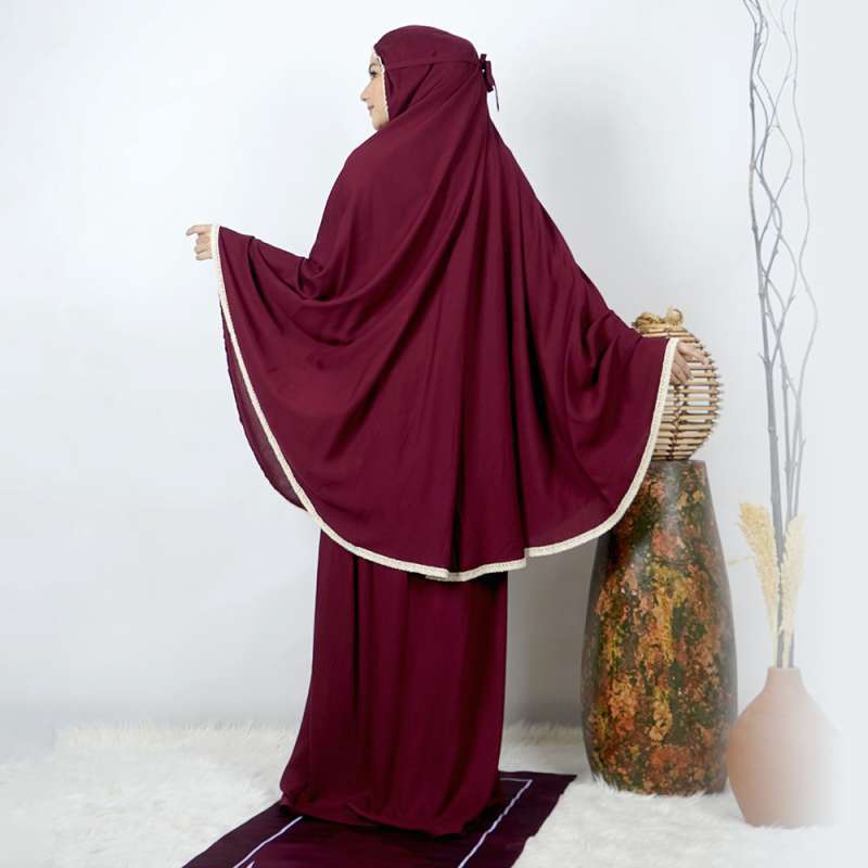 PACK طقم صلاة نسائي 4 قطع برداء فضفاض وسجادة مبطنة مع غلاف للمصحف + جهاز تسبيح رقمي محمول، سبحة صلاة مع عداد رقمي - صورة 5