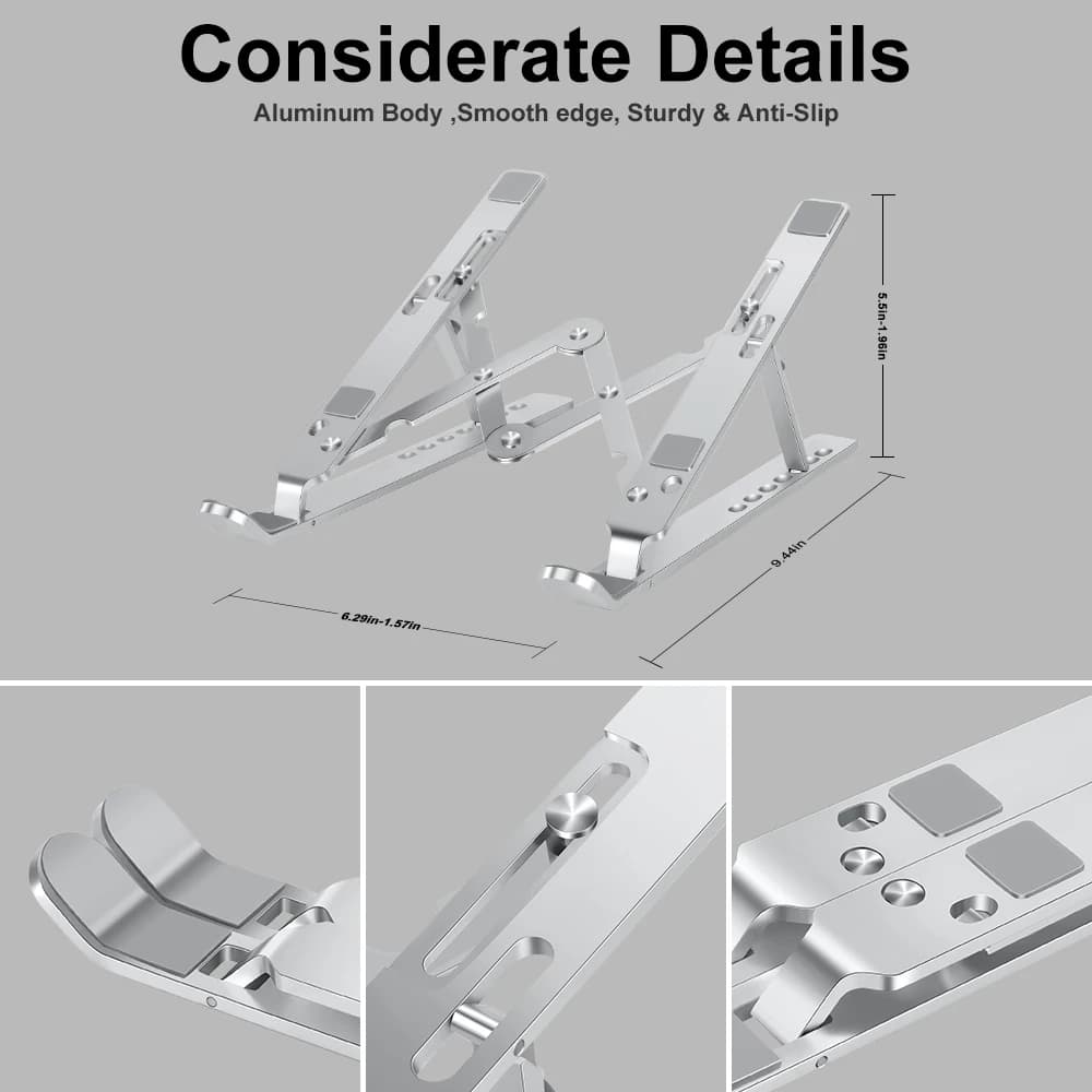 Support pliable réglable en Aluminium pour ordinateur Portable - صورة 7