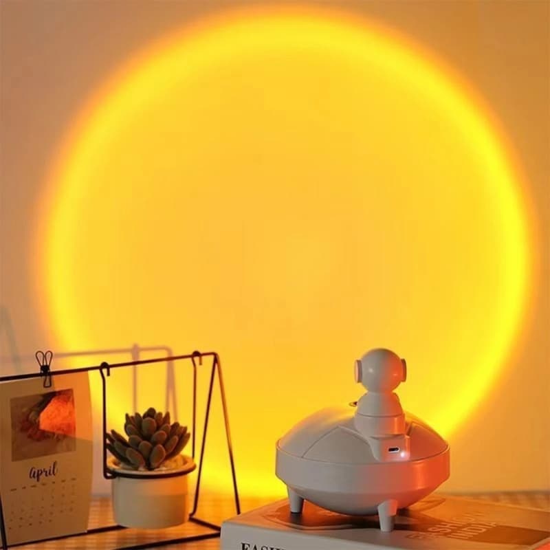 Lampe de coucher de soleil d'astronaute et humidificateur d'air sans fil, diffuseur à batterie Rechargeable1200mAh - Électronique - صورة 3