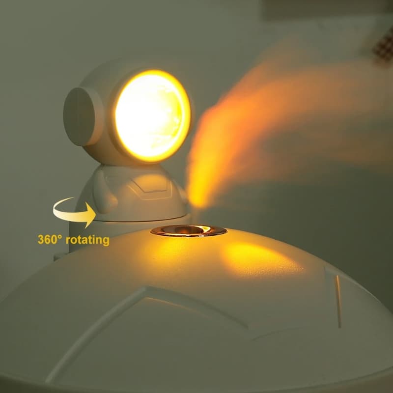 Lampe de coucher de soleil d'astronaute et humidificateur d'air sans fil, diffuseur à batterie Rechargeable1200mAh - Électronique - صورة 4