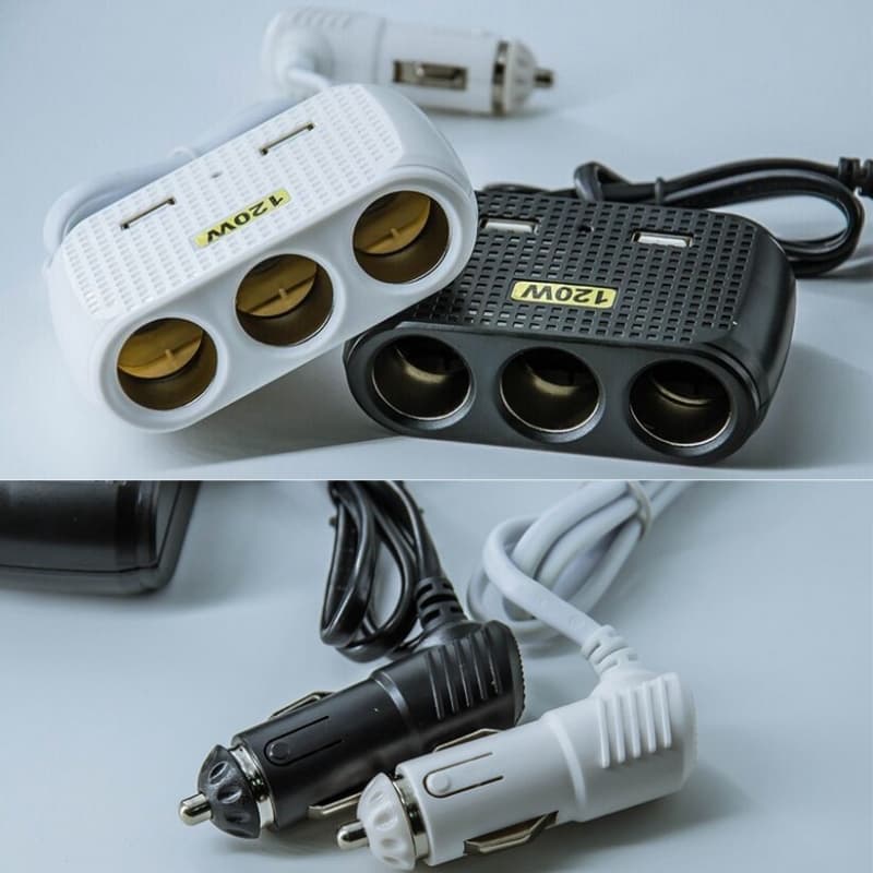 Chargeur de voiture avec 2 USB et 3 allume-cigare 5V - Divers - صورة 2