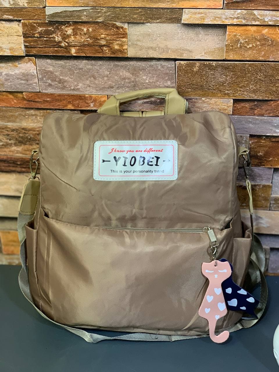 Sac à dos oxford Antivol étanche Pour Femme – Biege - Sac à dos et Mode - صورة حقيقية 10