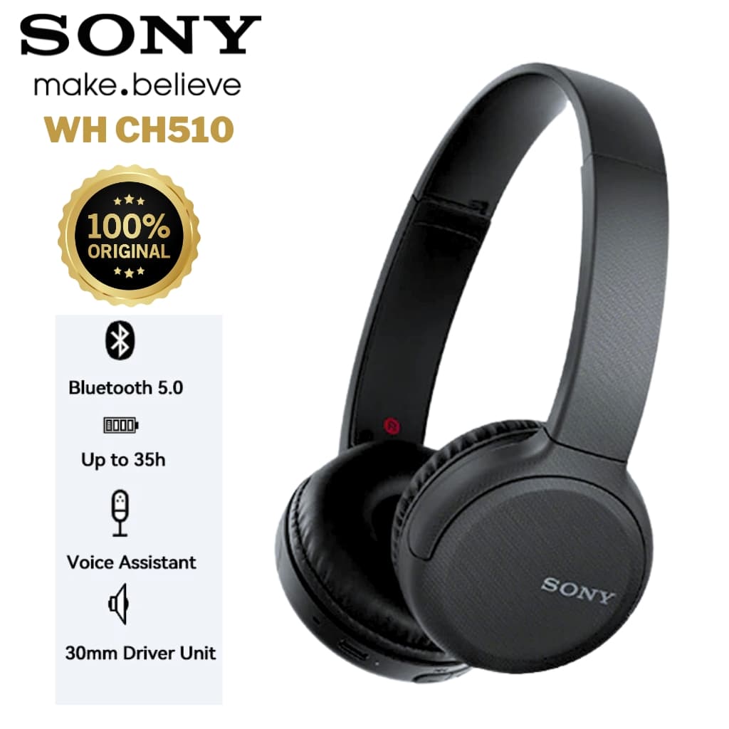 Sony Casque Bluetooth Original sans fil assistant vocal intégré, charge rapide, autonomie jusqu'à 35 heures WH-CH510 - Électronique - صورة 1
