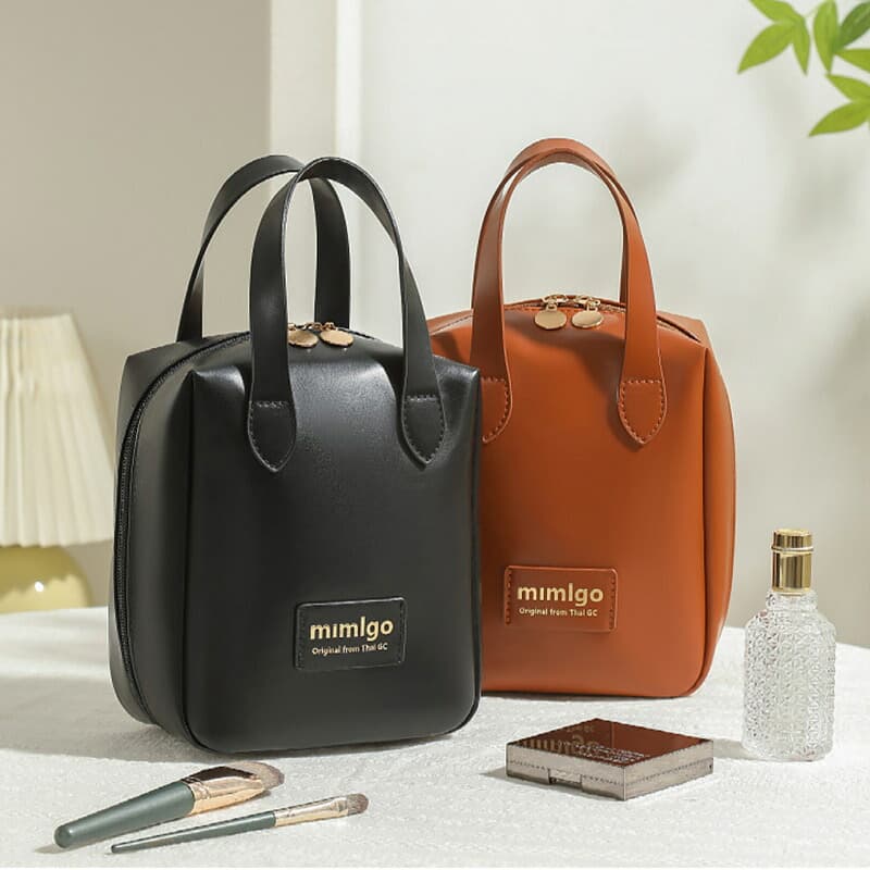 Pochette cosmétique ensimili cuir à double fermeture éclair - Soins et Beauté - صورة 2