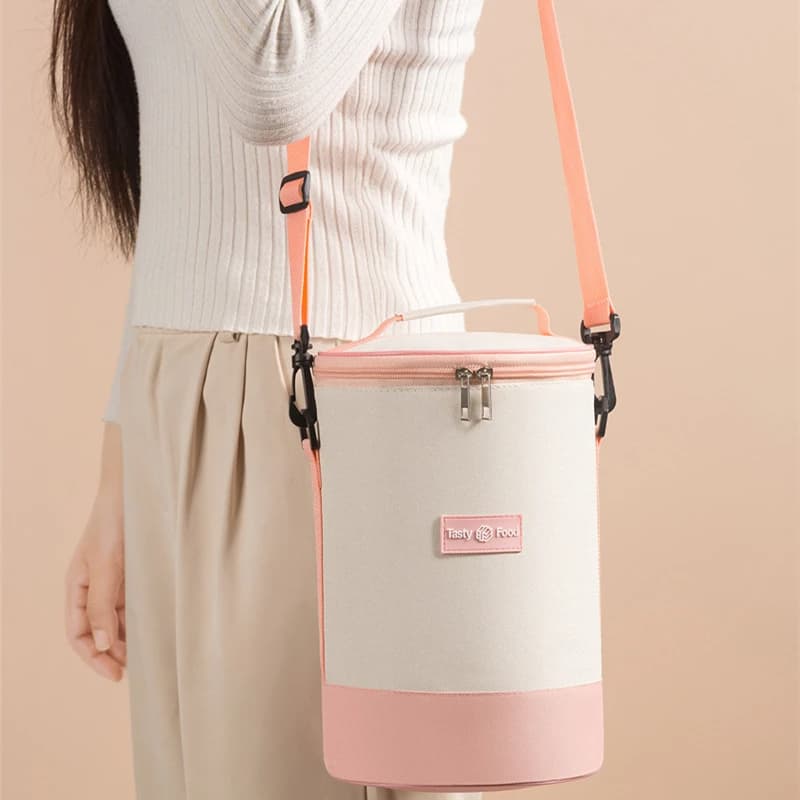 Sac à Lunch cylindrique Thermiques fourre-tout rond en aluminium - Divers - صورة 5