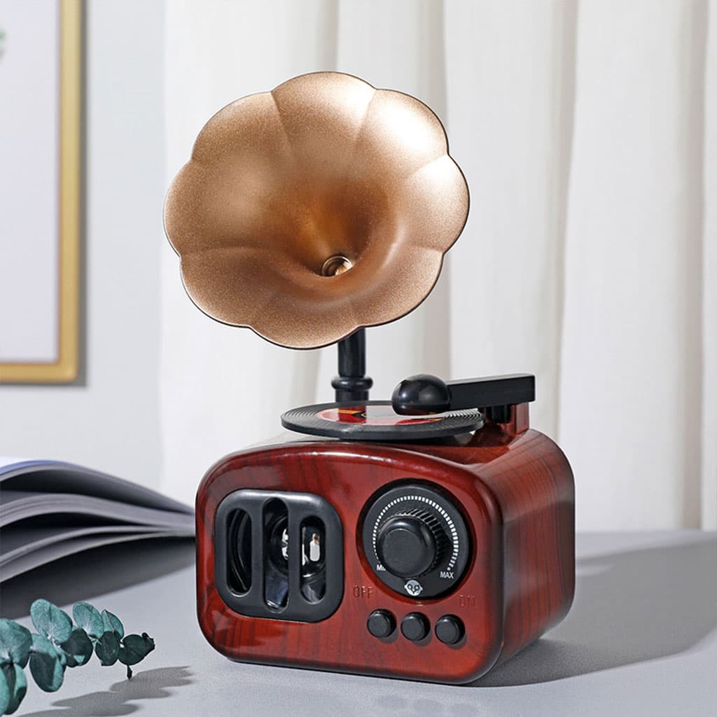 Boîte à musique rétro en bois, phonographe pour maison, Table classique - Décoration - صورة 1