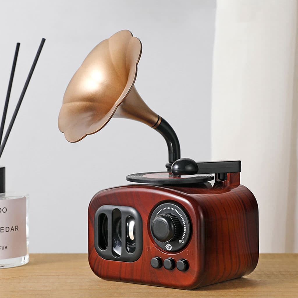 Boîte à musique rétro en bois, phonographe pour maison, Table classique - Décoration - صورة 5