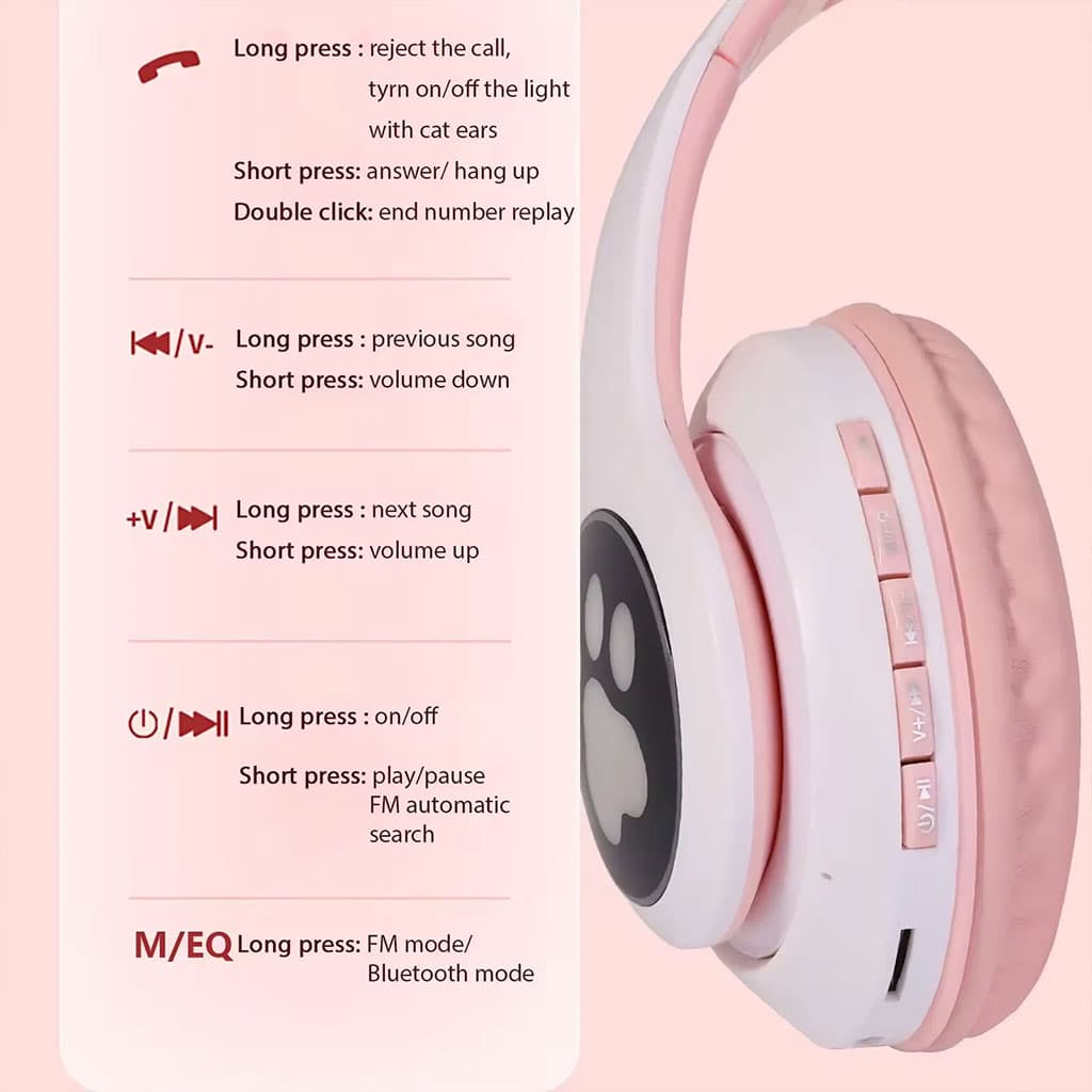 Casque Bluetooth Sans Fil Oreilles de Chat XY-231 - Électronique - صورة 2