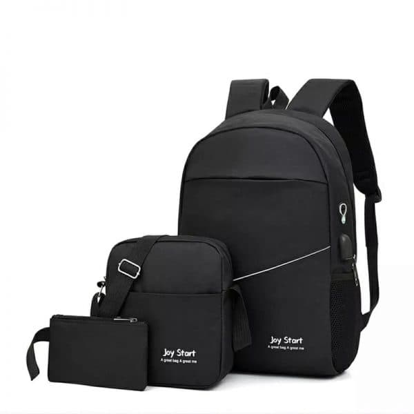 3 PCS Sac à dos multifonctionnel Avec Sortie USB ET Sortie kit-man - Noir - Sac à dos et Mode - صورة 1