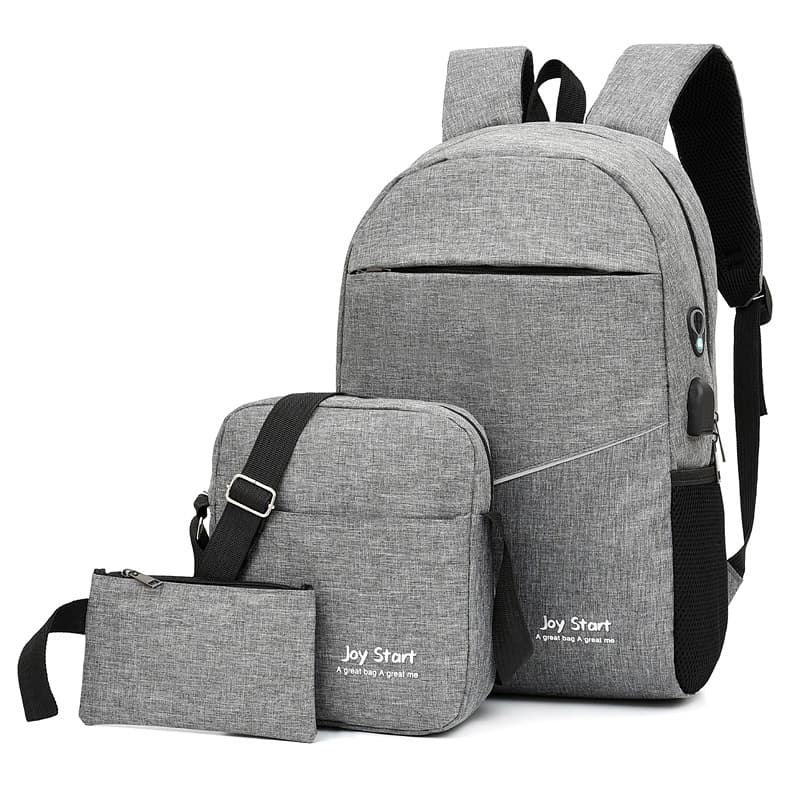 3 PCS Sac à dos multifonctionnel Avec Sortie USB ET Sortie kit-man - Gris - Sac à dos et Mode - صورة 1