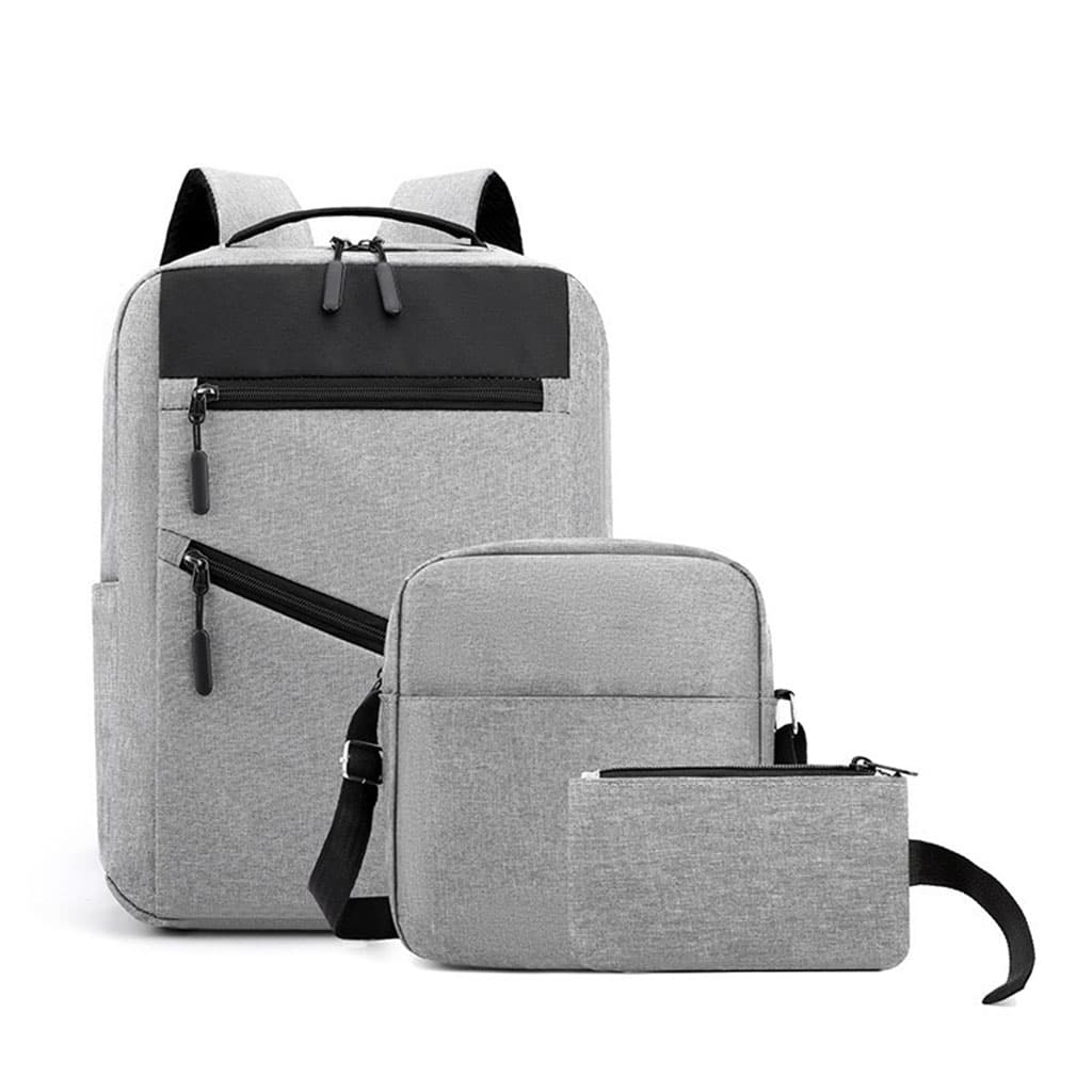 Sac à Dos de Grande Capacité pour Homme 3en1 Tendance pour Lycéens - Gris - Sac à dos et Mode - صورة 1