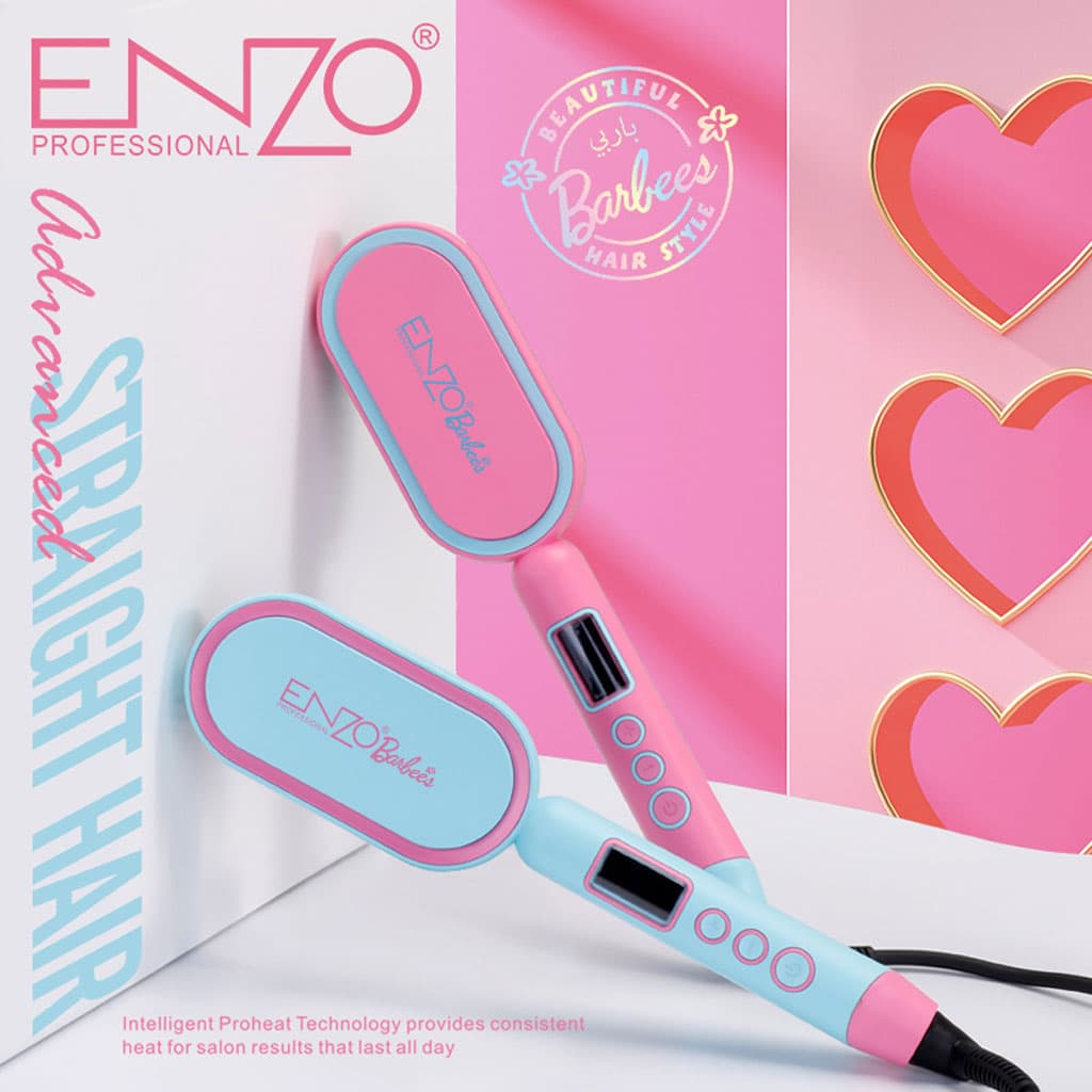 Enzo Brosse Lissante Barbie Edition Câble Rotatif 360° - Soins et Beauté - صورة 3