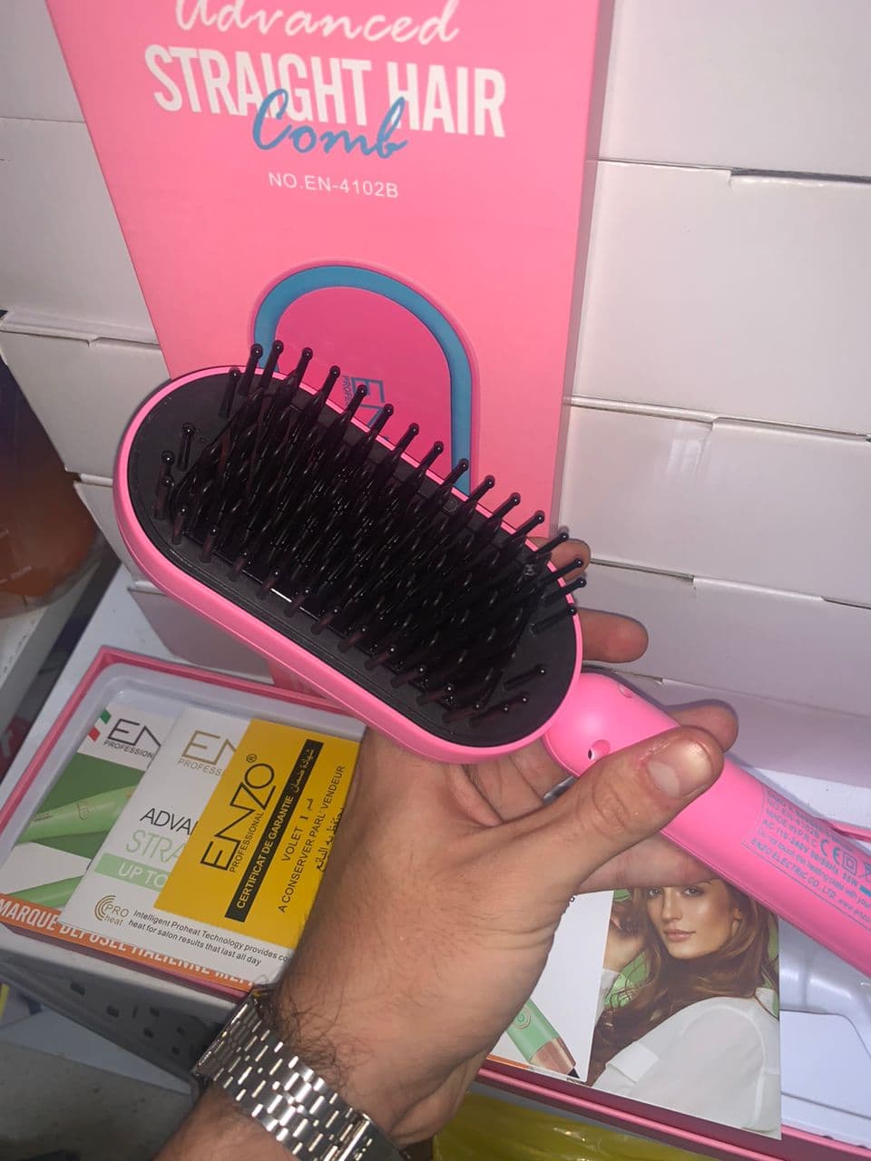 Enzo Brosse Lissante Barbie Edition Câble Rotatif 360° - Soins et Beauté - صورة حقيقية 9