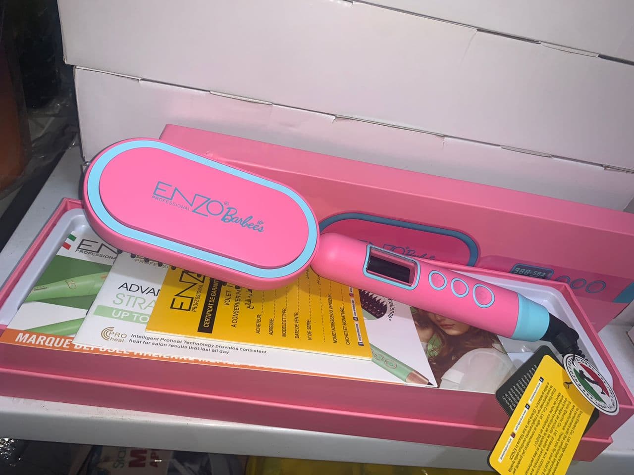 Enzo Brosse Lissante Barbie Edition Câble Rotatif 360° - Soins et Beauté - صورة حقيقية 10