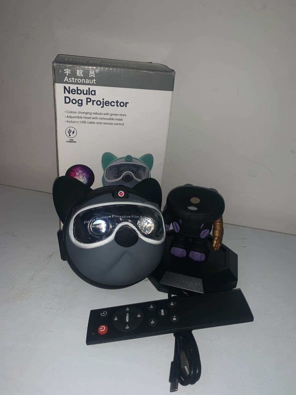 Bulldog Astronaute Projecteur Lampe Nébuleuses Espace Lumières - Électronique - صورة حقيقية 7