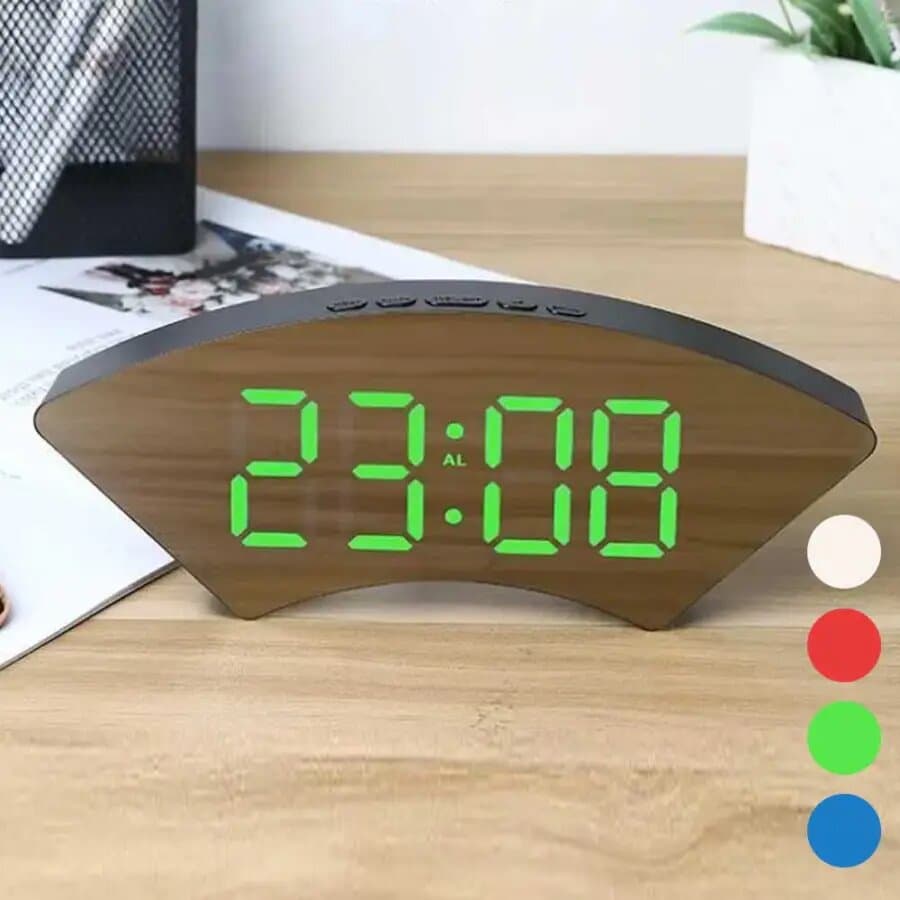 Horloge numérique miroir grand écran pour chambre à coucher - Électronique - صورة 3
