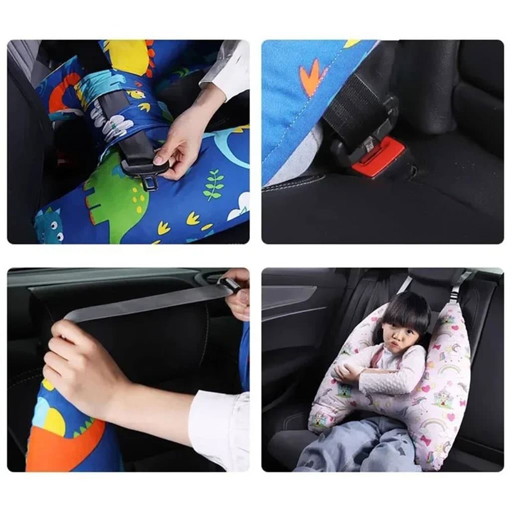 Oreiller de voyage et Sécurité pour enfant et adulte, support de tête en forme de H - Divers - صورة 6
