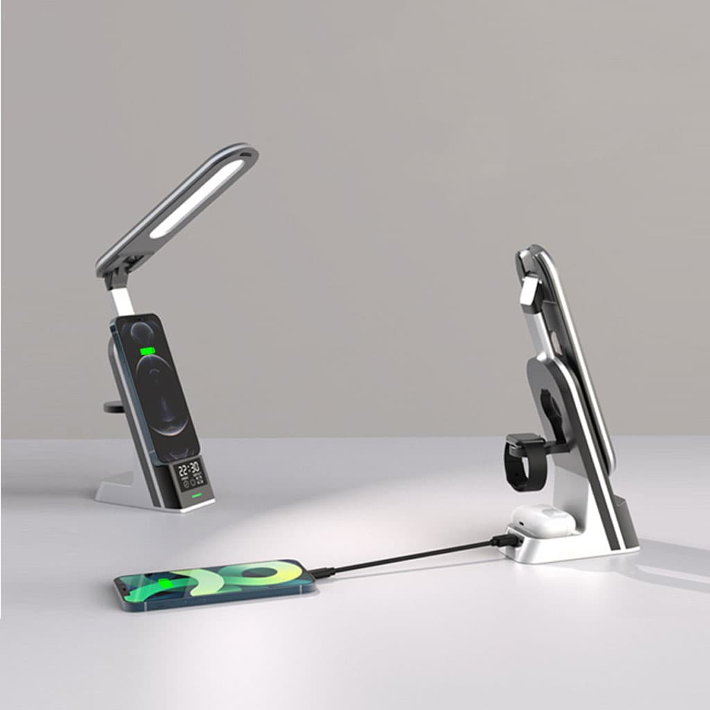 Réveil Multifonction Lampe de Table LED 15W Support de Chargeur sans Fil - Électronique - صورة 2