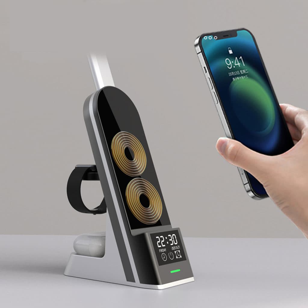 Réveil Multifonction Lampe de Table LED 15W Support de Chargeur sans Fil - Électronique - صورة 5