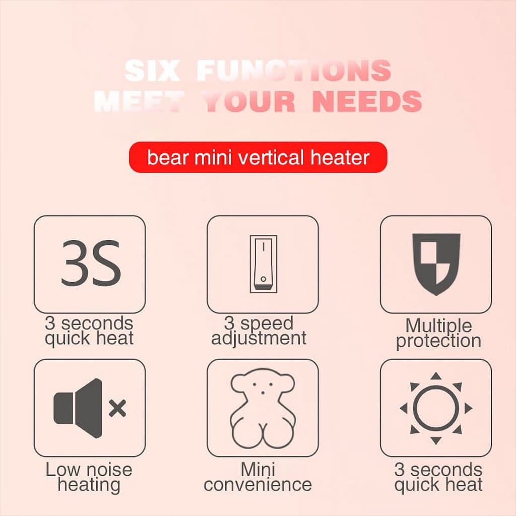 Mini radiateur chauffage électrique Ours 380W - Électronique - صورة 6