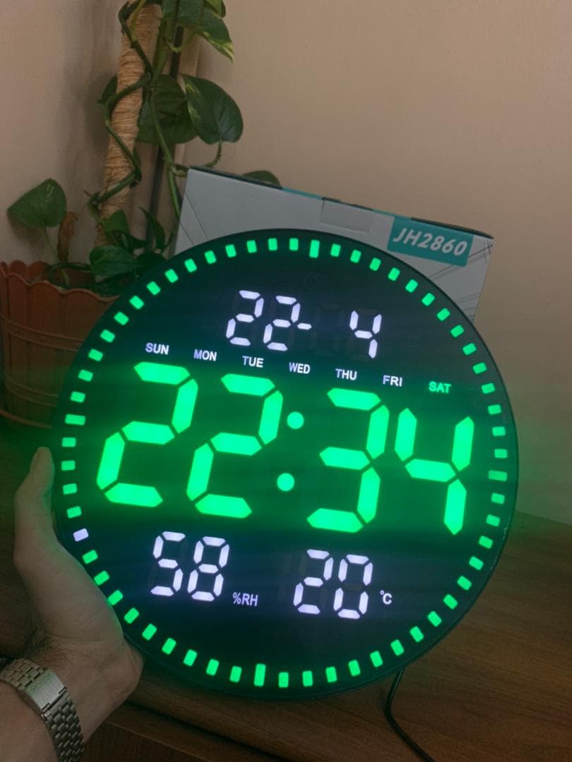 Horloge murale numérique LED avec Télécommande JH-2560 - Décoration - صورة حقيقية 8