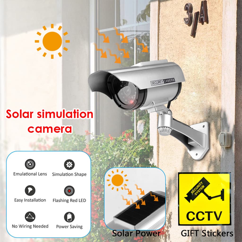Fausse Caméras de Vidéosurveillance à énergie Solaire avec Clignotant Rouge LED - Divers - صورة 5