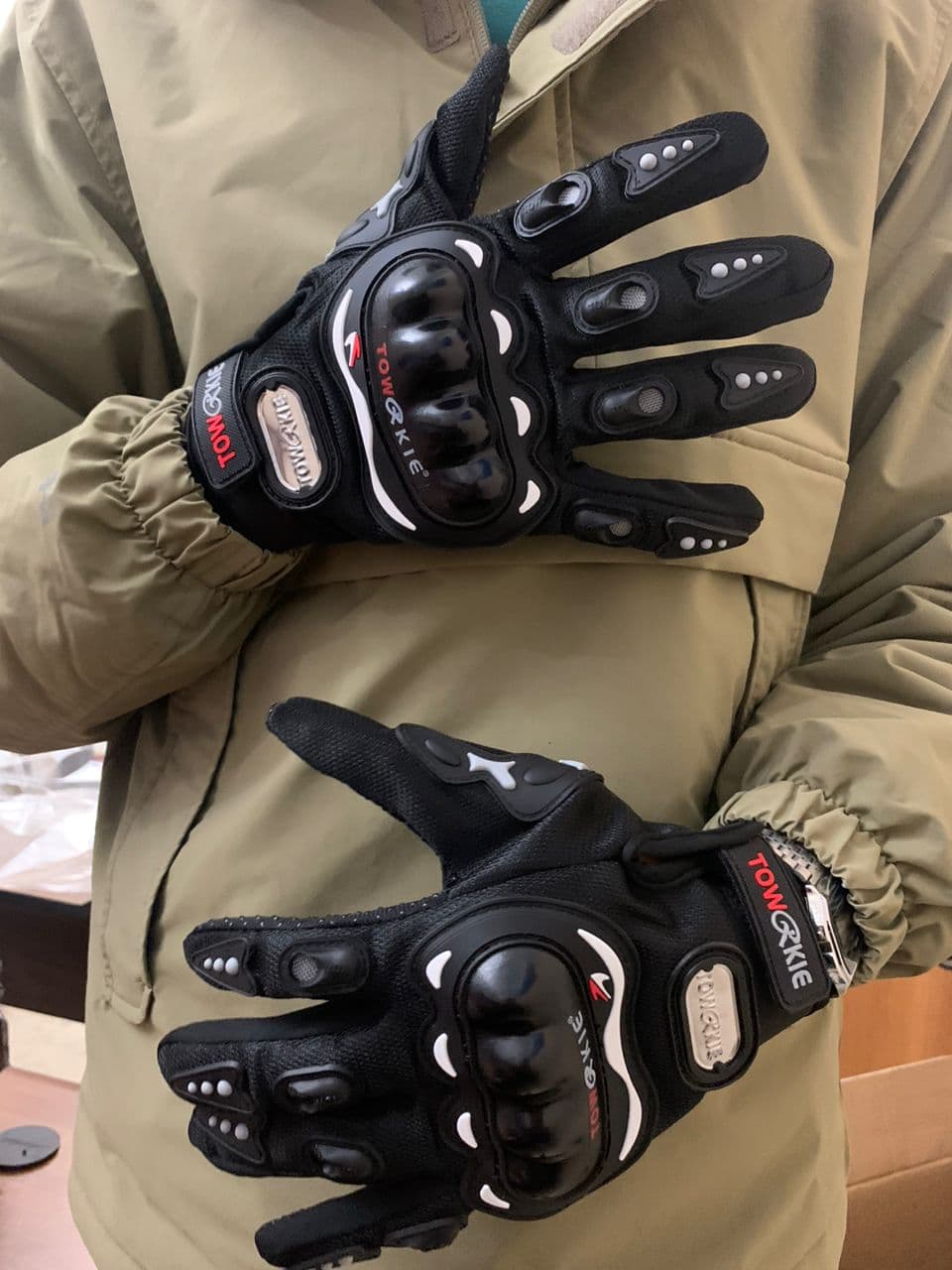 Gants de moto Pro-biker respirants avec protections en caoutchouc antidérapants - Accessoires Auto/Moto - صورة حقيقية 8