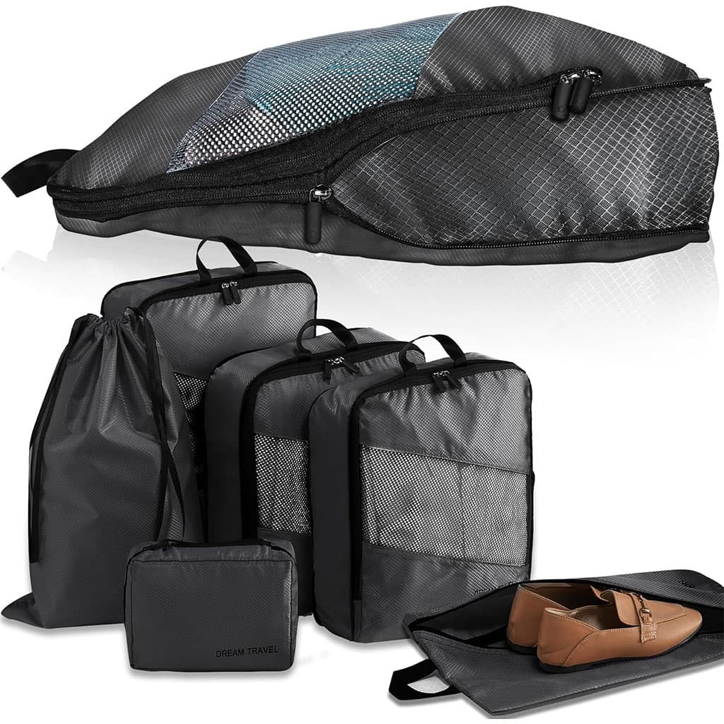 Lot de 6 sacs de voyage et compression extensibles pour valises - Maison - صورة 2