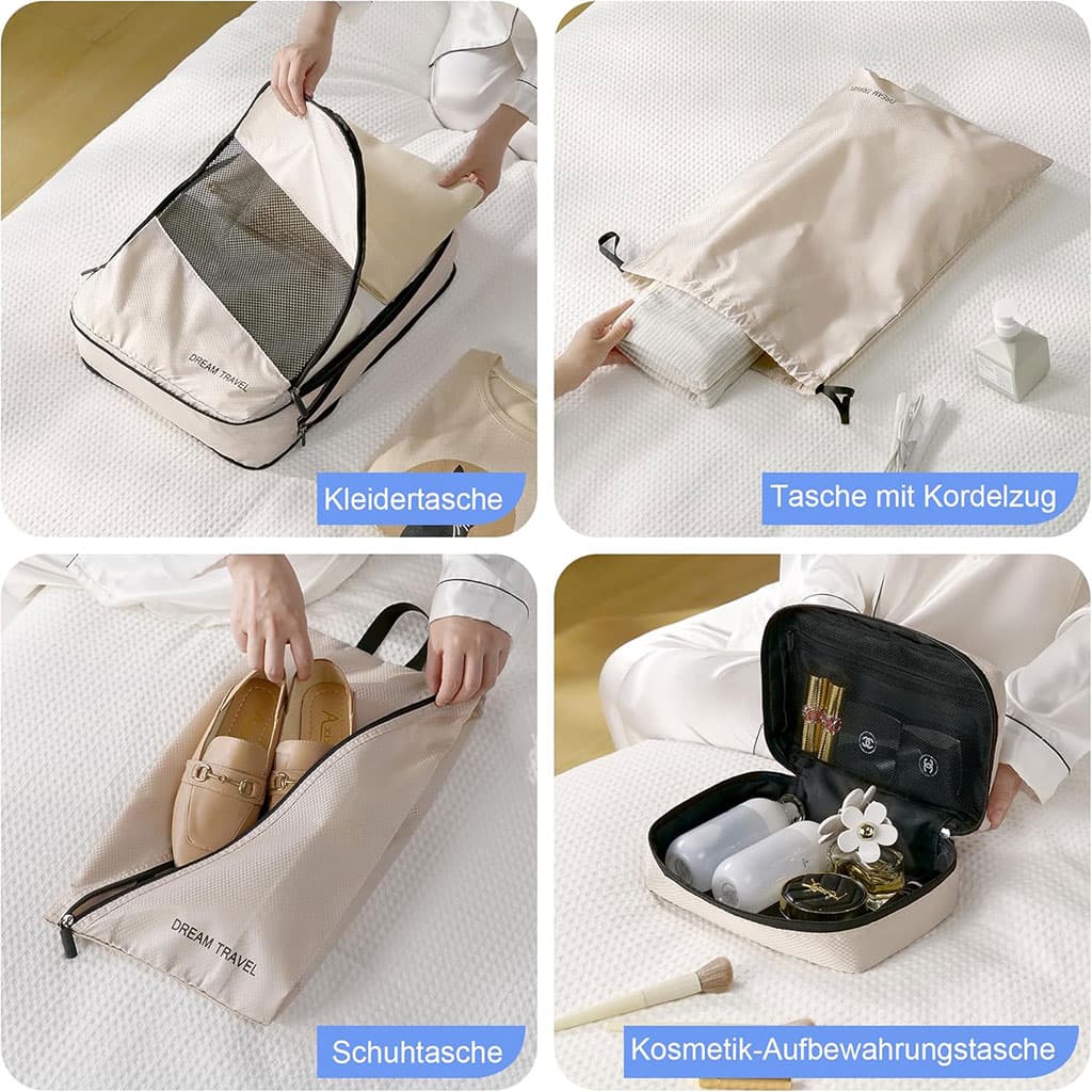 Lot de 6 sacs de voyage et compression extensibles pour valises - Maison - صورة 5