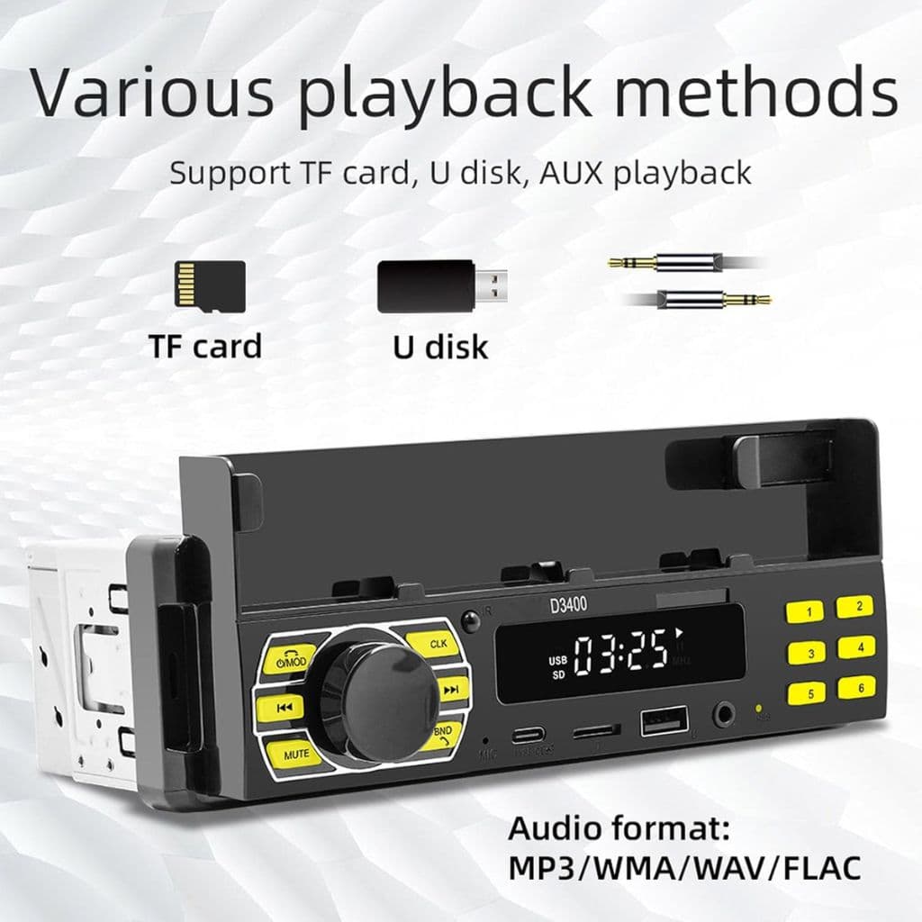 Autoradio Bluetooth Simple DIN avec Support Téléphone – راديو سيارة بلوتوث بسيط مع حامل هاتف - Accessoires Auto/Moto - صورة 3