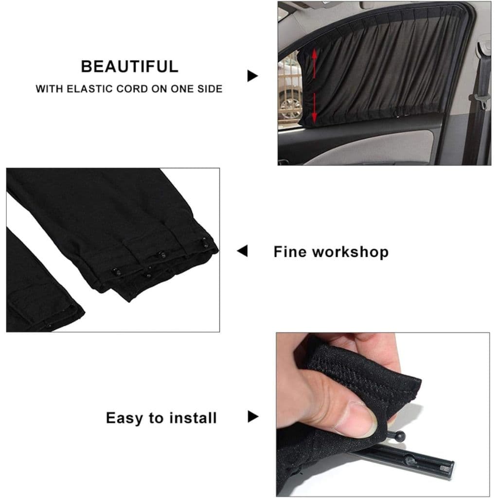 2Pcs Rideau glissé de fenêtre Protection UV pour Voiture  – ستار نوافذ جانبية في السيارة - Accessoires Auto/Moto - صورة 5