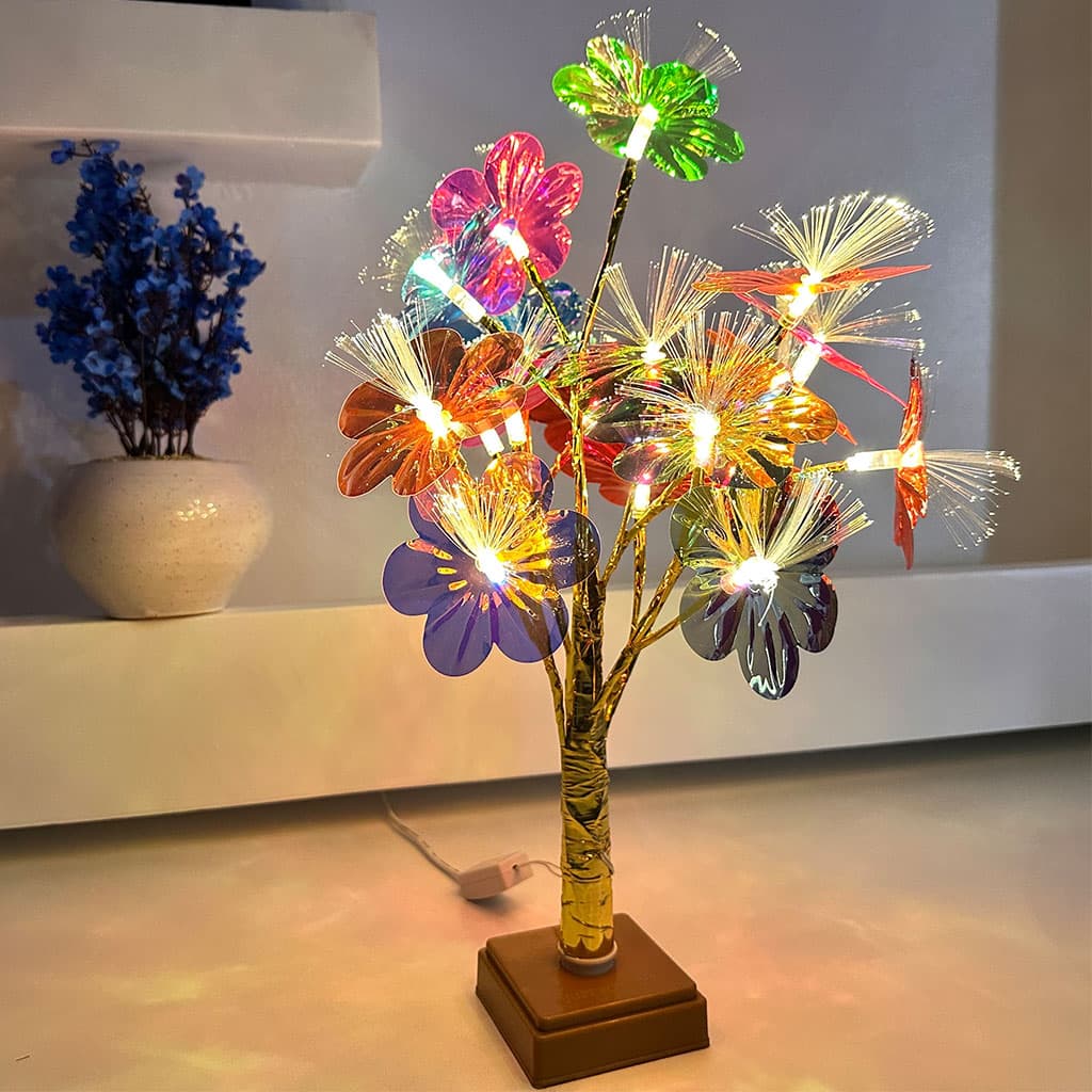 Lampe de Table Fleurs Colorés avec LED – مصباح طاولة للديكور - Décoration - صورة 1