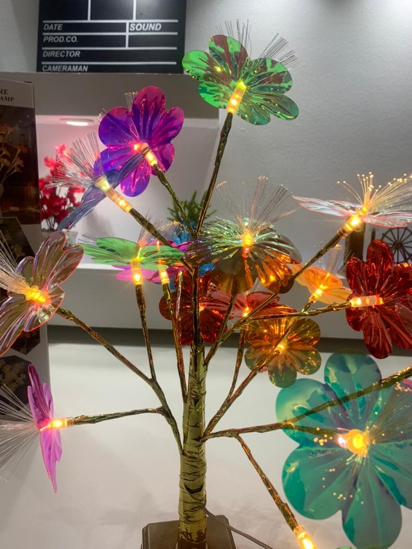 Lampe de Table Fleurs Colorés avec LED – مصباح طاولة للديكور - Décoration - صورة حقيقية 8