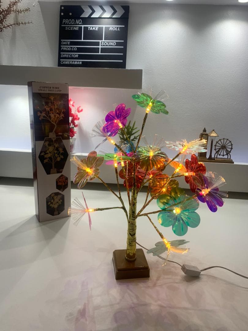 Lampe de Table Fleurs Colorés avec LED – مصباح طاولة للديكور - Décoration - صورة حقيقية 9