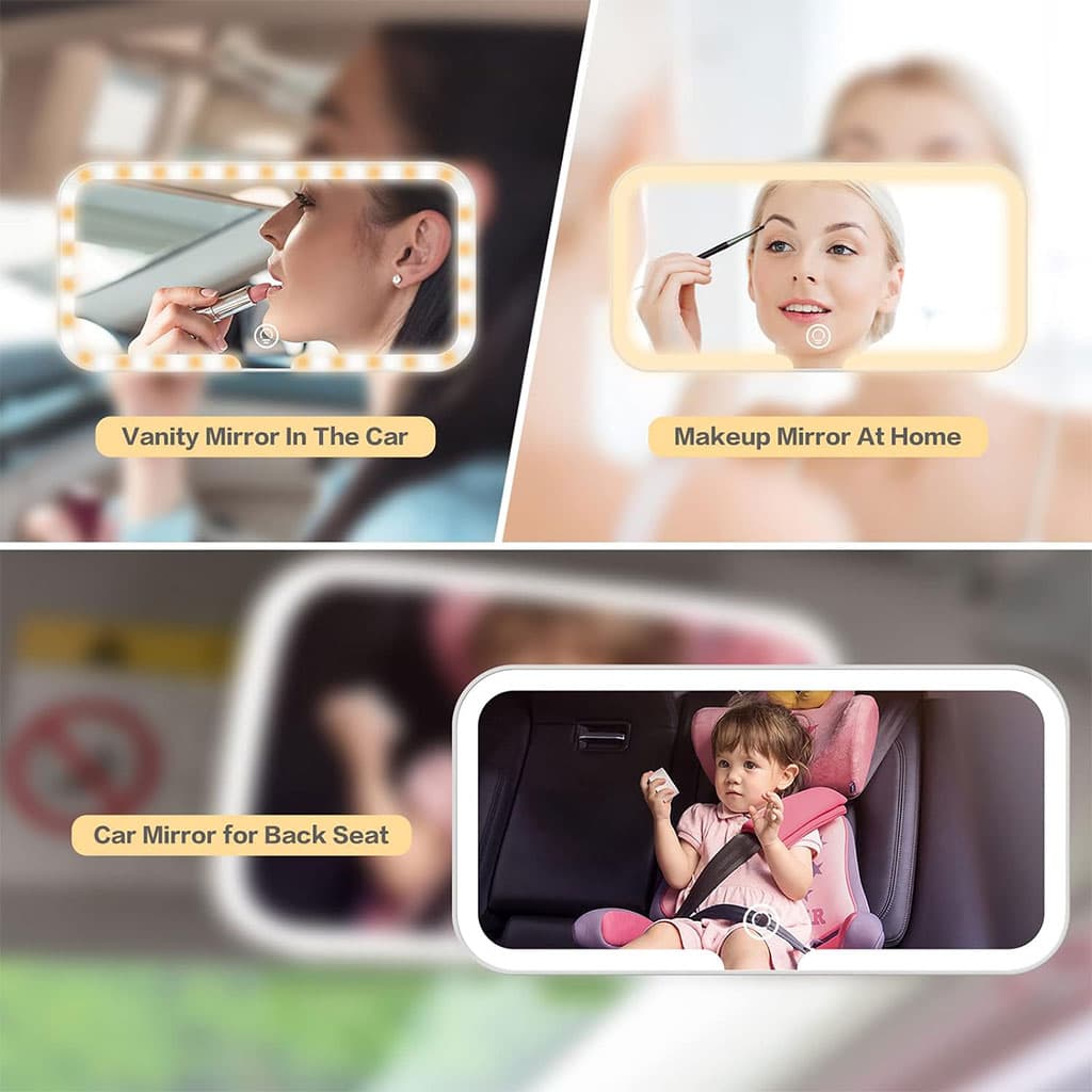 Miroir de Pare-Soleil de Voiture à 3 Températures de Couleur – مرآة تجميل في السيارة - Soins et Beauté - صورة 2