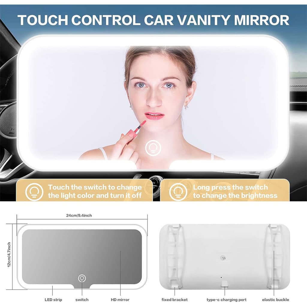 Miroir de Pare-Soleil de Voiture à 3 Températures de Couleur – مرآة تجميل في السيارة - Soins et Beauté - صورة 5