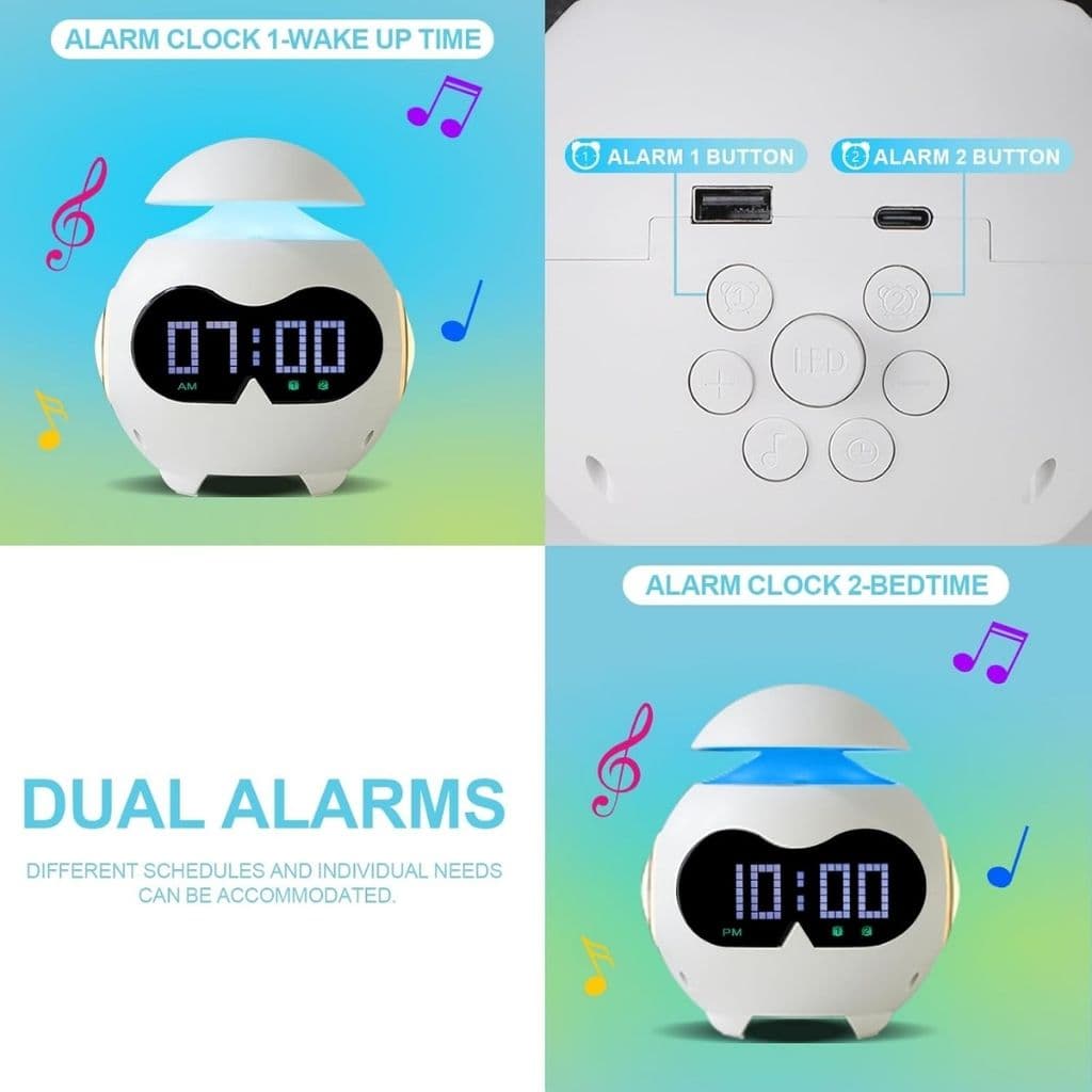 Réveil Émotionnel avec Veilleuse et Haut-Parleur Bluetooth – منبه مع ضوء ليلي ومكبر صوت بلوتوث - Électronique - صورة 4