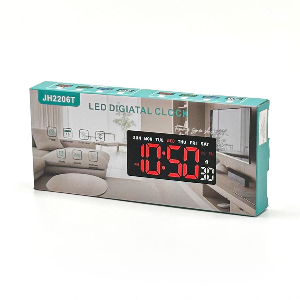 Horloge Murale Arabic Numérique LED avec Jour et Date – ساعة رقمية بالعربية مع اليوم والتاريخ - Électronique - صورة 3